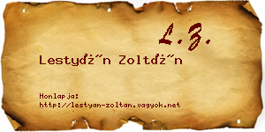 Lestyán Zoltán névjegykártya